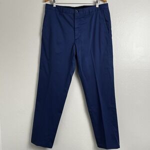 Zanella Men's Blue Dress Pants Size 36 Made in Italy Flat Front‎ Luxury Trousers